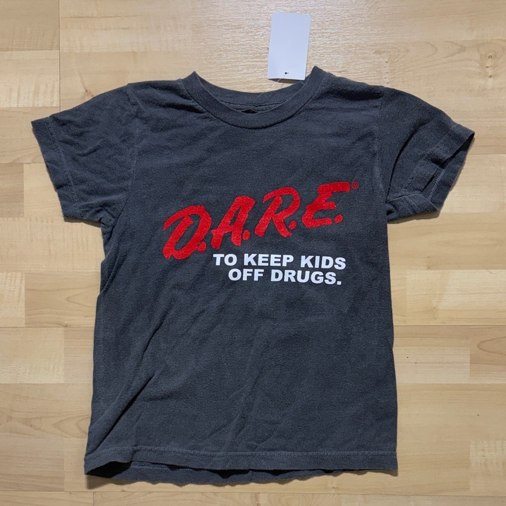 D.A.R.E. Kids' Short Sleeve Tee in Black with Red Logo